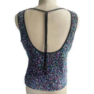 Vintage Stenay Rainbow Sequin Tank Sleeveless Beaded Going Out Size 10